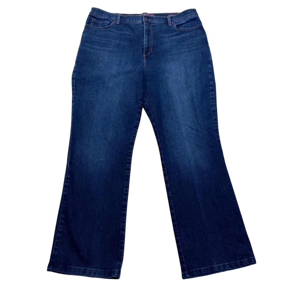 Gloria Vanderbilt Amanda Bootcut Jeans Womens 16 Dark Blue High Rise Stretch